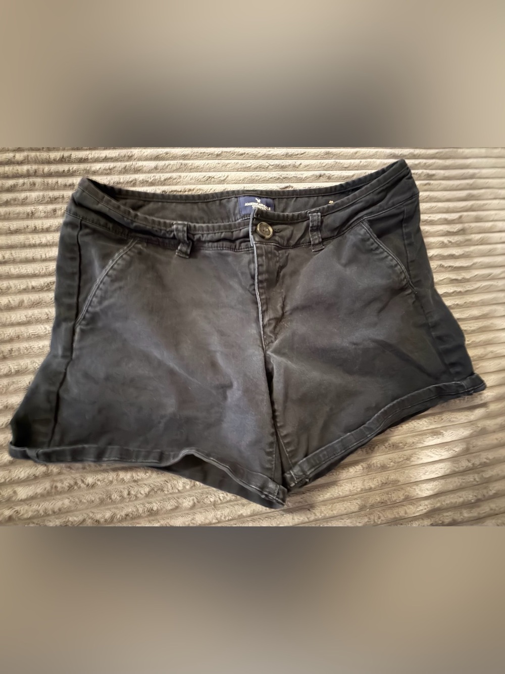 AE American Eagle Women's Black Casual Cotton Shorts